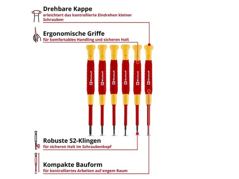 Einhell Schraubendreher-Set VDE, 6-tlg., Elektriker, Feinmechaniker