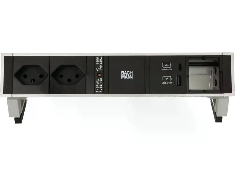 Bachmann Tischsteckdosenleiste DESK 2, 2x T13, 1x USB A/C, 1x Leer