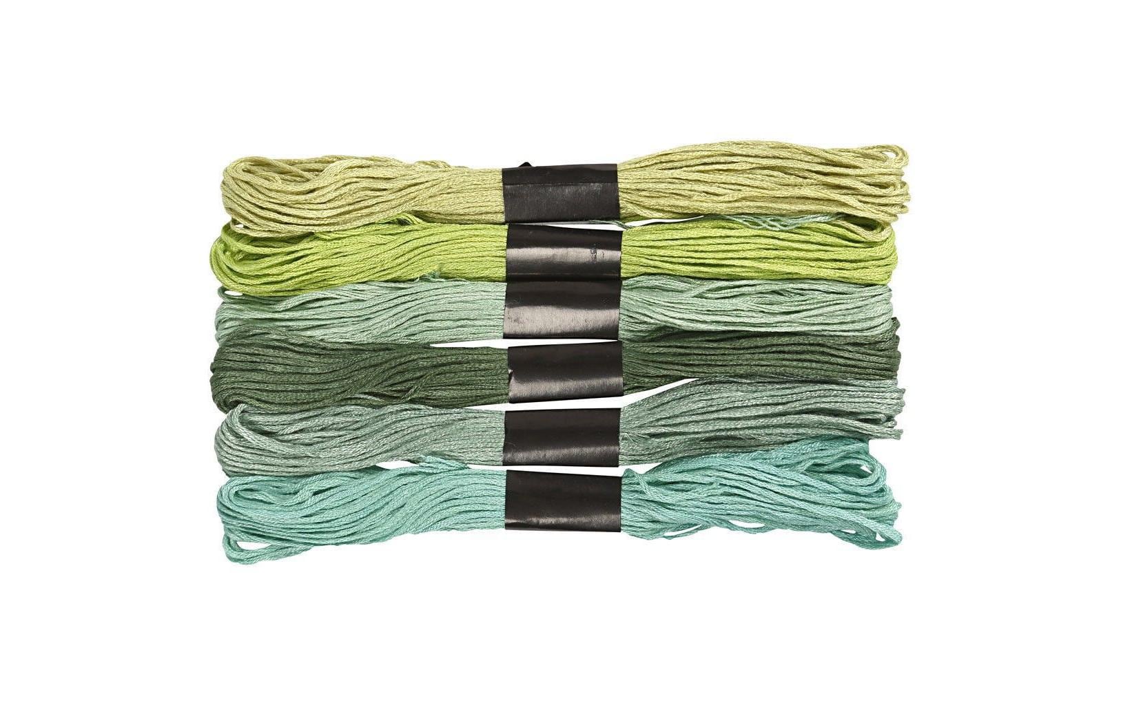 Creativ Company Stickgarn Baumwolle Grün 6 Bündel à 8 m Creativ Company Stickgarn Baumwolle Grün 6 Bündel à 8 m