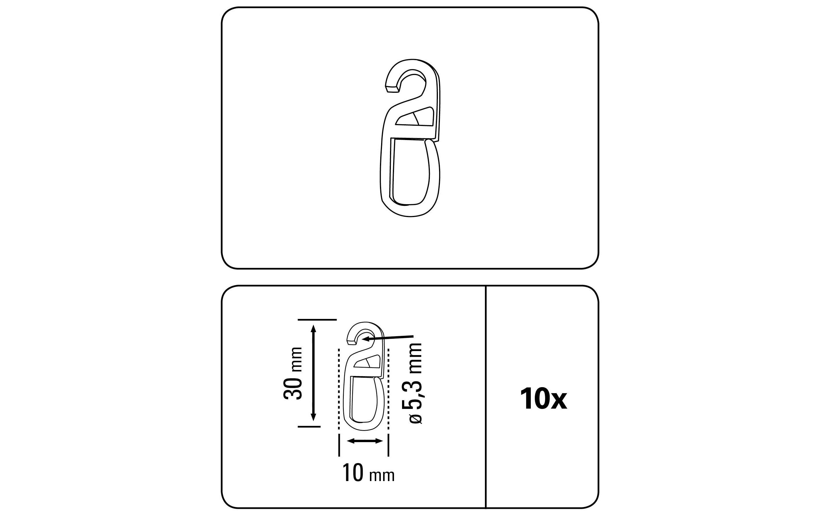 Gardinia Faltenlegehaken Transparent 10 Stück