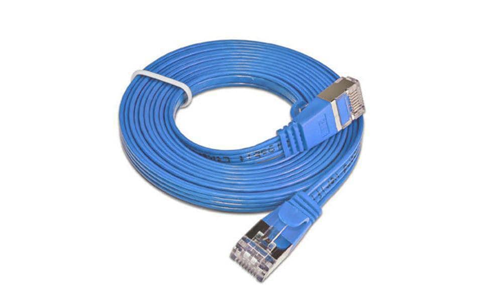 SLIM Slimpatchkabel RJ-45 - RJ-45, Cat 6, STP, 0.75 m, Blau