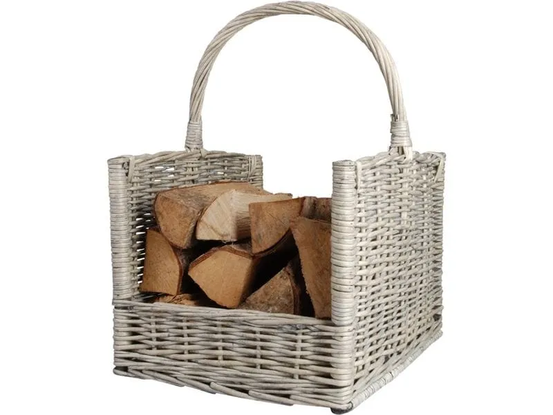 Esschert Design Haardblokkenmand Weide, Grijs, 45.8 x 36 x 51.5 cm Esschert Design Haardblokkenmand Weide, Grijs, 45.8 x 36 x 51.5 cm