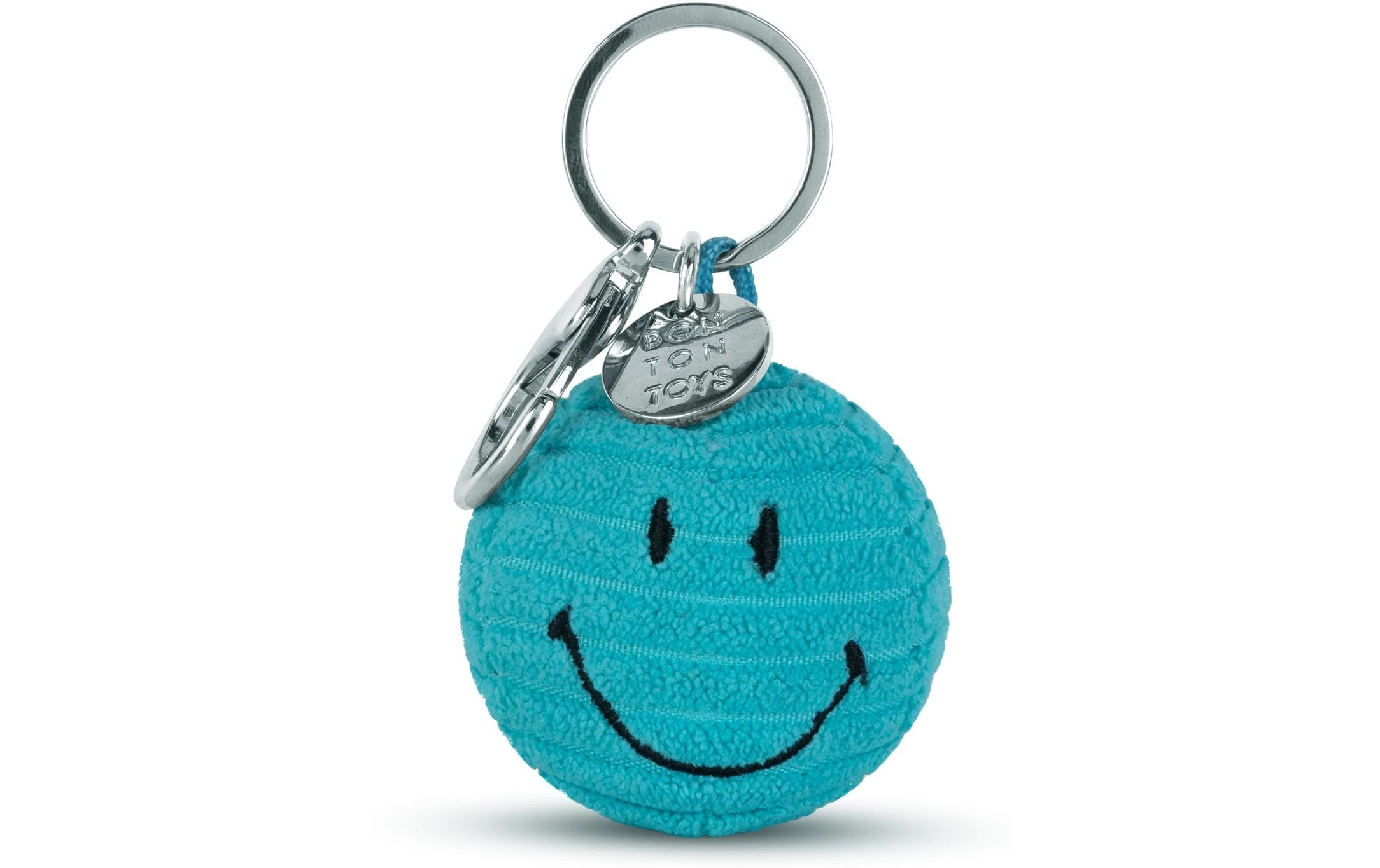 Bon Ton Toys Schlüsselanhänger Smiley ECO Kordsamt Türkis 4.5 cm