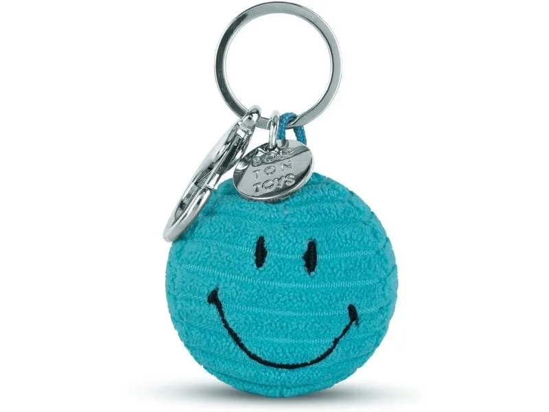 Bon Ton Toys Schlüsselanhänger Smiley ECO Kordsamt Türkis 4.5 cm