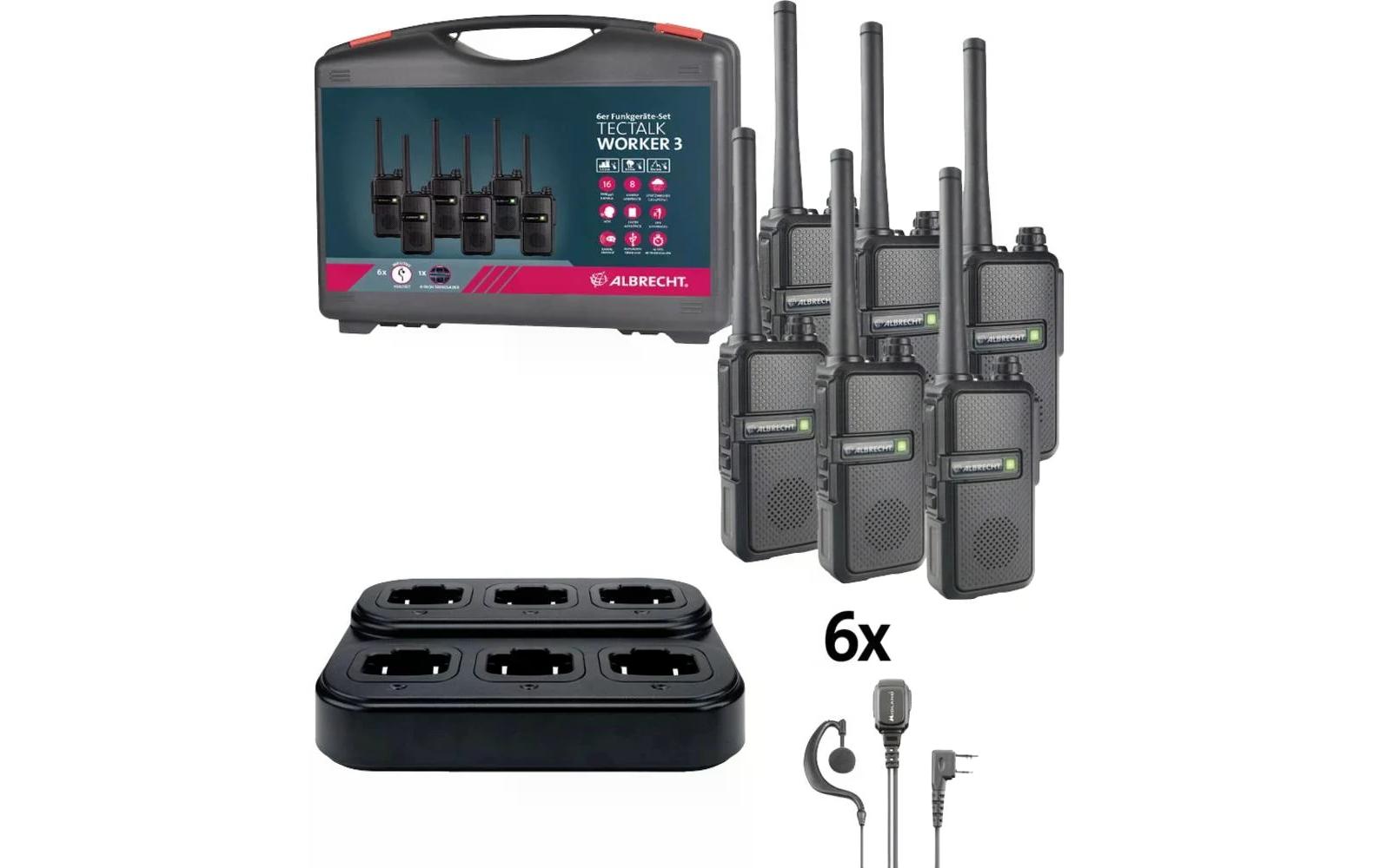 Albrecht Funkgeräte-Set Tectalk Worker 3 6er-Set