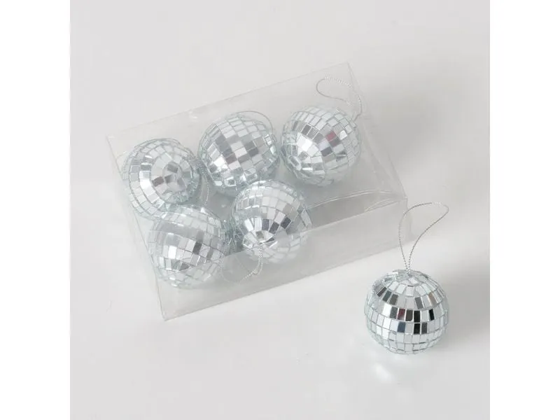 Boltze Weihnachtsschmuck Disco 6 Stück, Silber Boltze Weihnachtsschmuck Disco 6 Stück, Silber