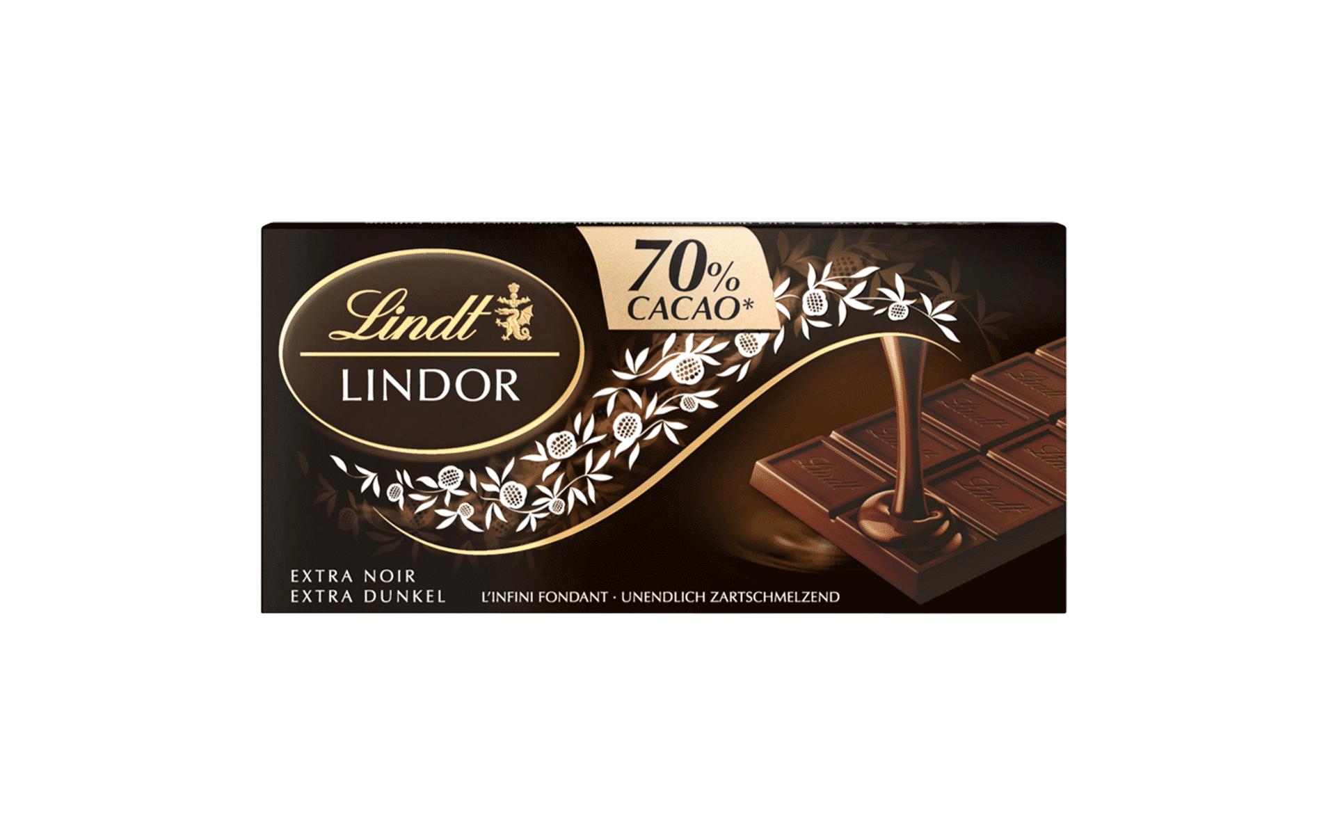 Lindt Tafelschokolade Lindor Dunkel 70% 100 g