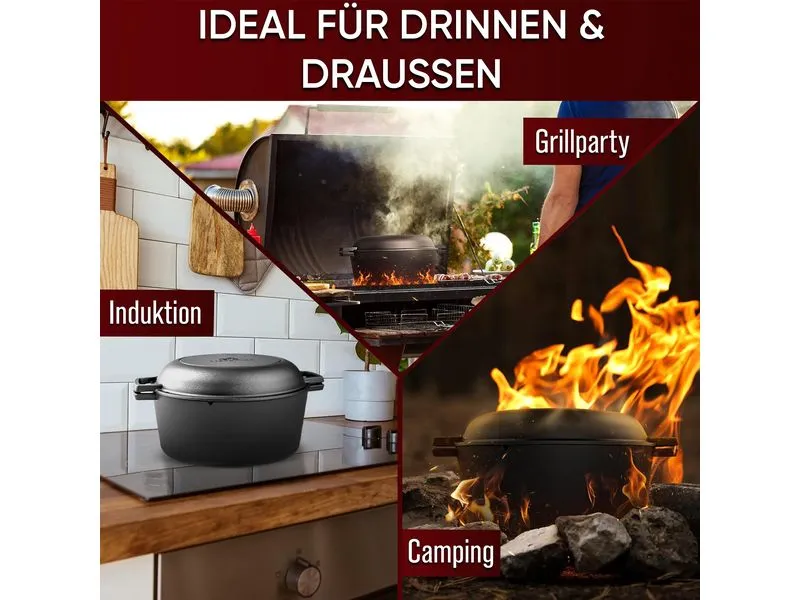 Gusskoenig 2in1 Dutch Oven -Topf 4.8 l und Pfanne 1.8 l Gusskoenig 2in1 Dutch Oven -Topf 4.8 l und Pfanne 1.8 l