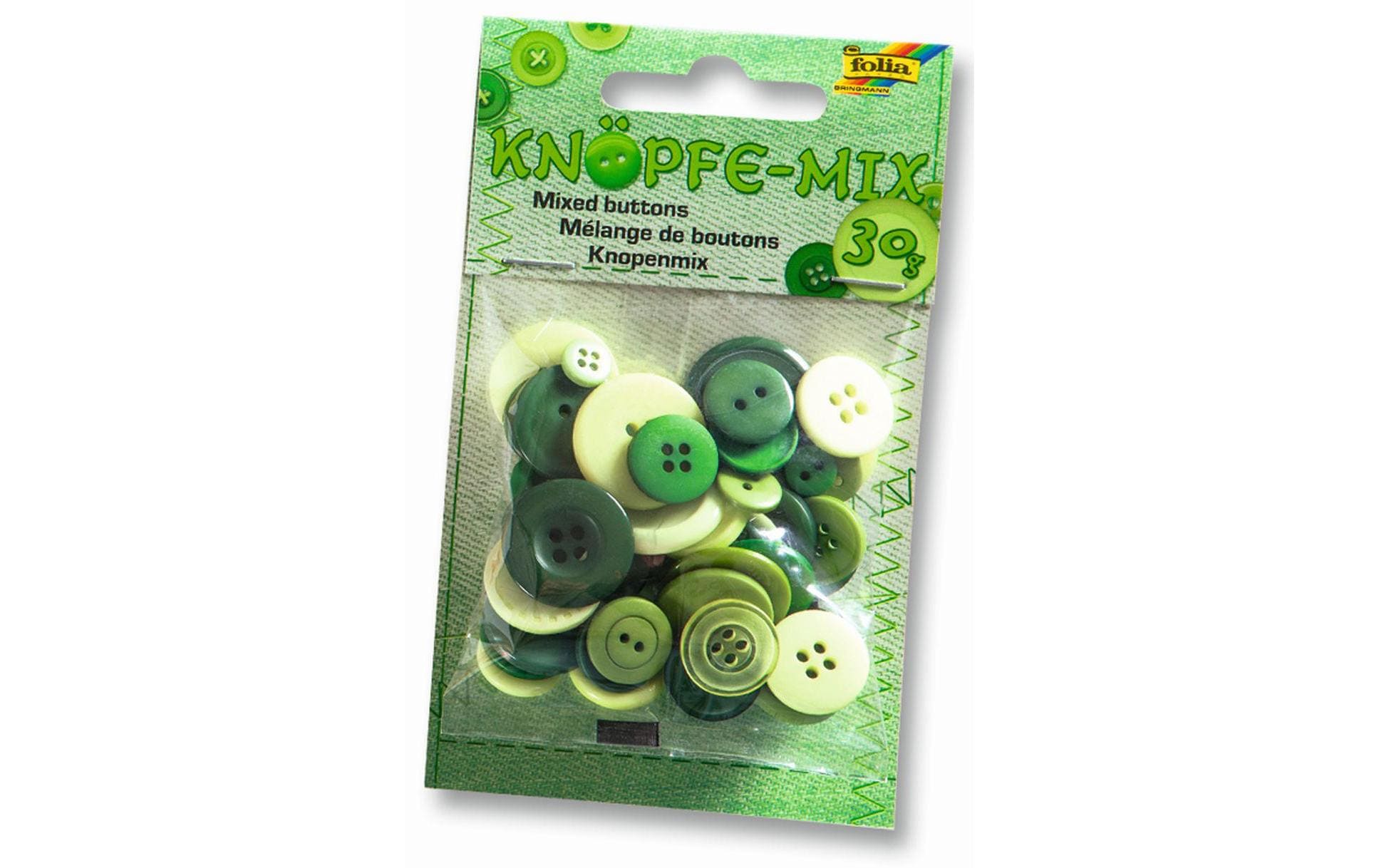 Folia Knöpfe-Mix Ton in Ton, Grün Folia Knöpfe-Mix Ton in Ton, Grün