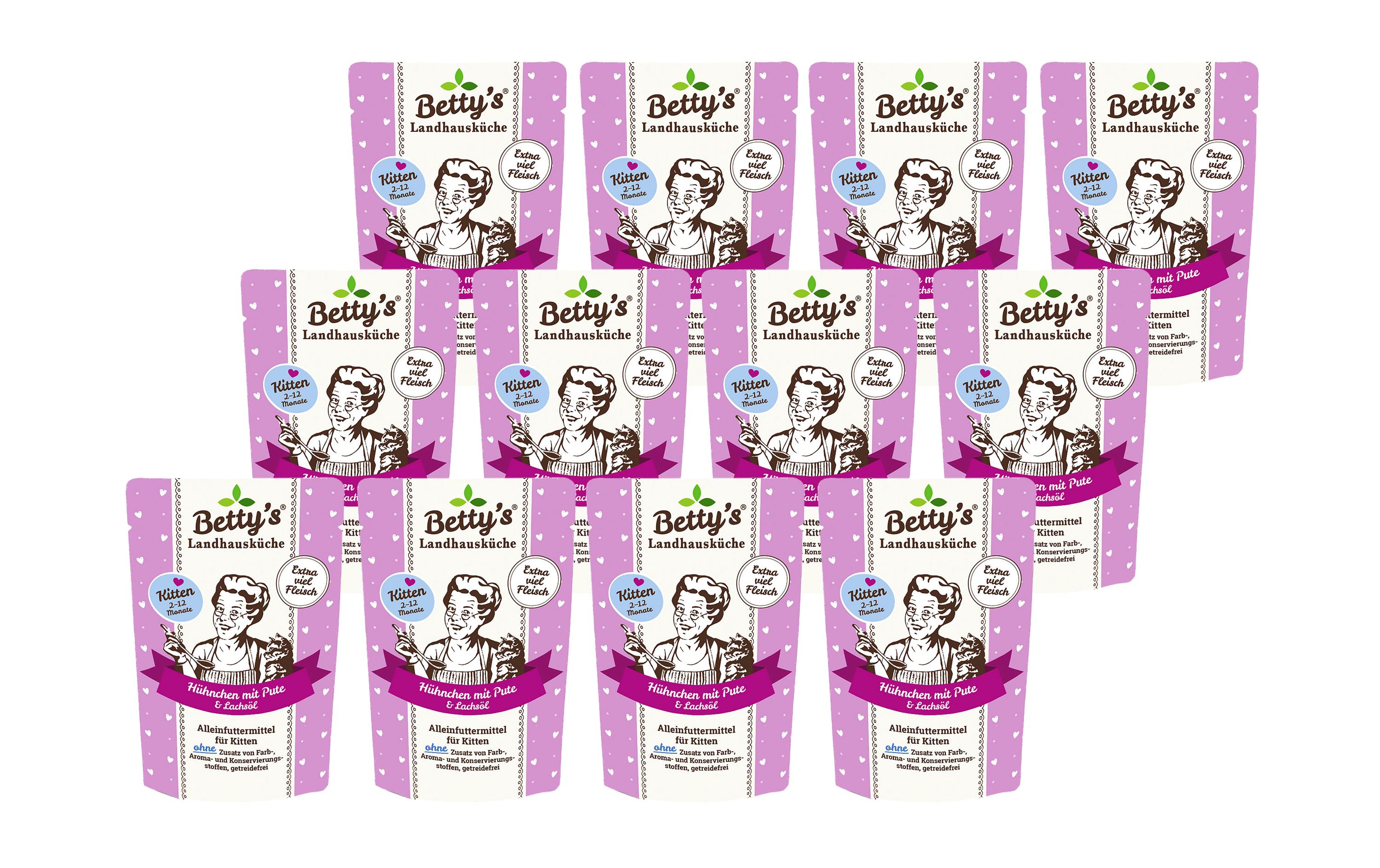 Betty's Landhausküche Nassfutter Hühnchen mit Pute, 12 x 100 g Betty's Landhausküche Nassfutter Hühnchen mit Pute, 12 x 100 g