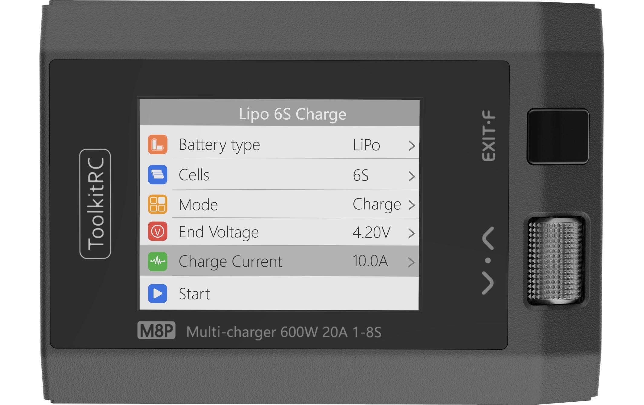 ToolkitRC Ladegerät M8P 1-8S, DC 600W