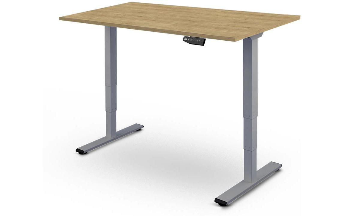 Contini höhenverstellbarer Bürotisch 2.0 x 0.9 m Eiche, Metall, grau Contini höhenverstellbarer Bürotisch 2.0 x 0.9 m Eiche, Metall, grau