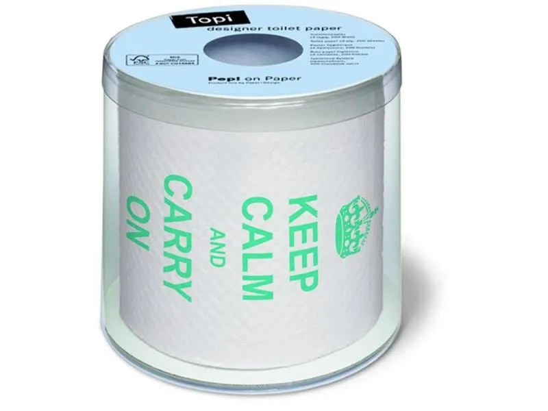 Paper + Design Toilettenpapier Keep calm 1 Rollen, 3-lagig, Mehrfarbig