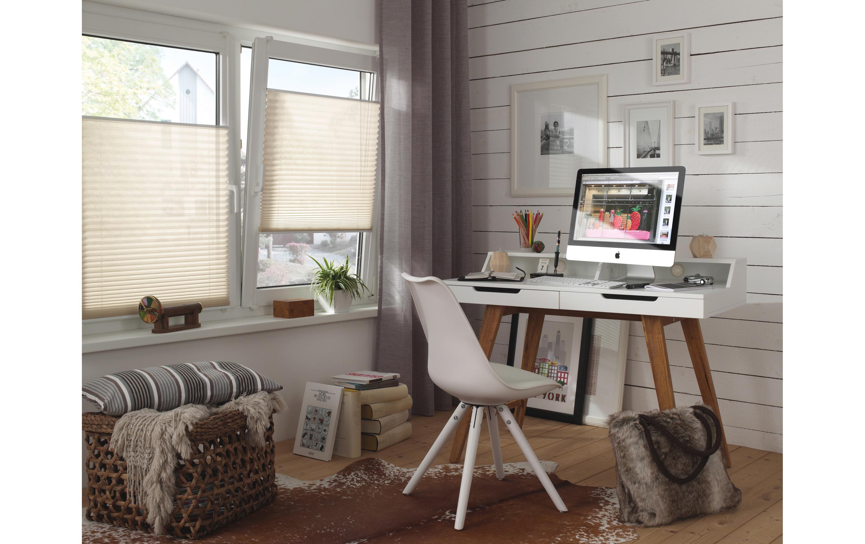 Gardinia Plissée Easyfix, blickdicht 50 x 130 cm, Elfenbein