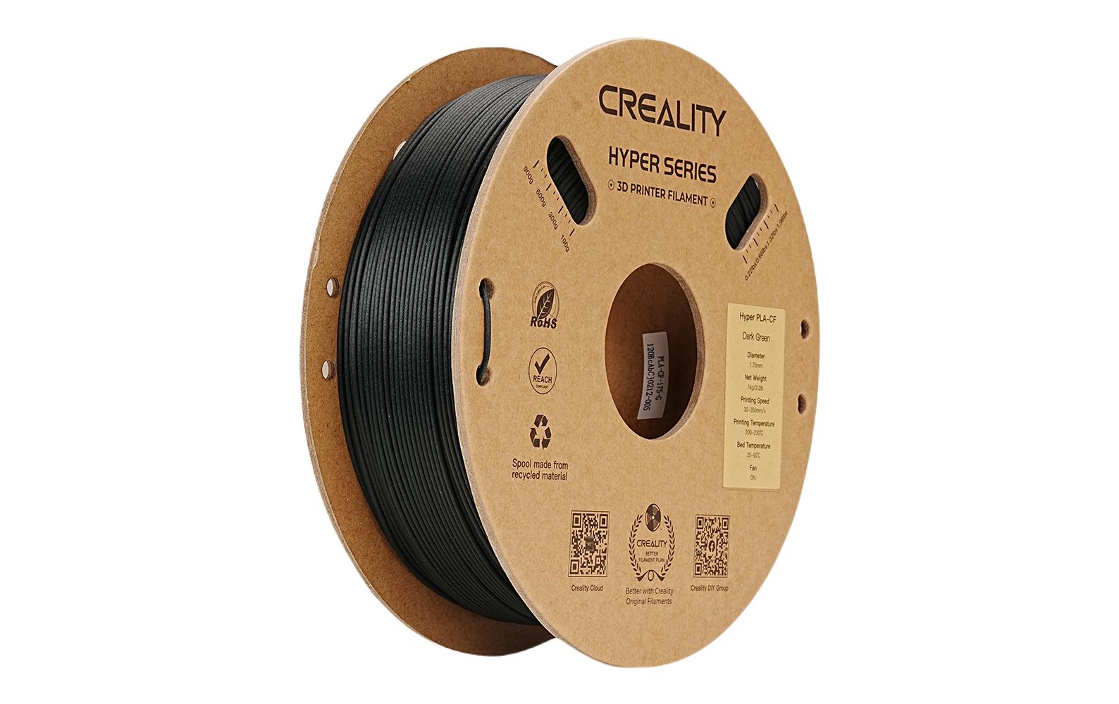 Creality Filament PLA Hyper Carbon Dunkelgrün, 1.75 mm, 1 kg Creality Filament PLA Hyper Carbon Dunkelgrün, 1.75 mm, 1 kg
