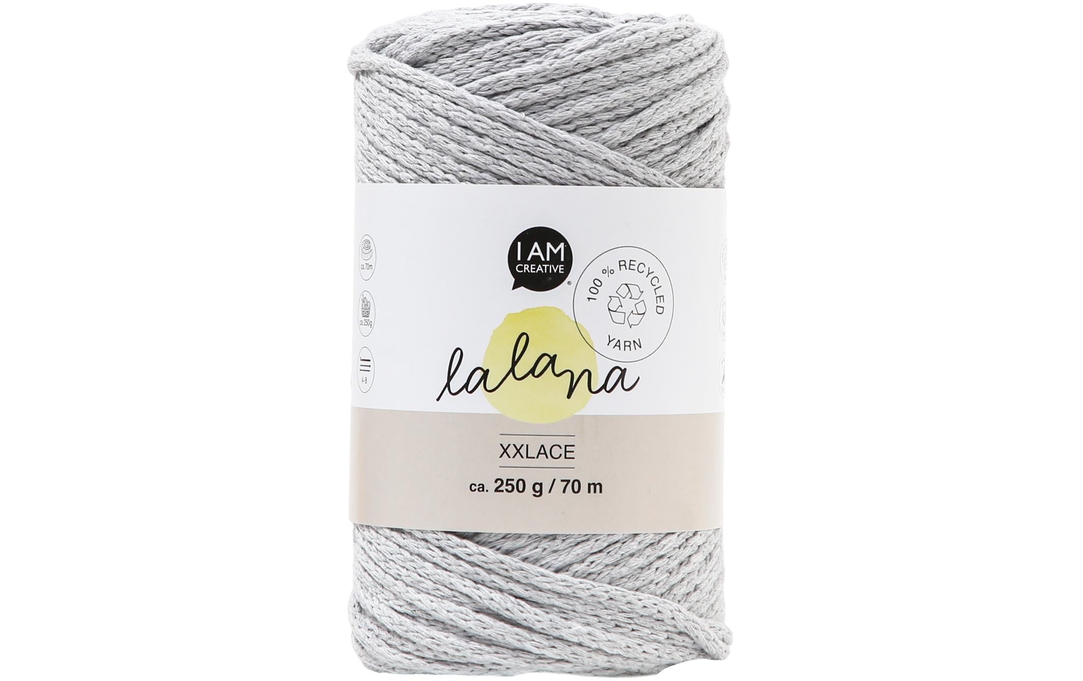lalana Wolle Xxlace 250 g, Hellgrau