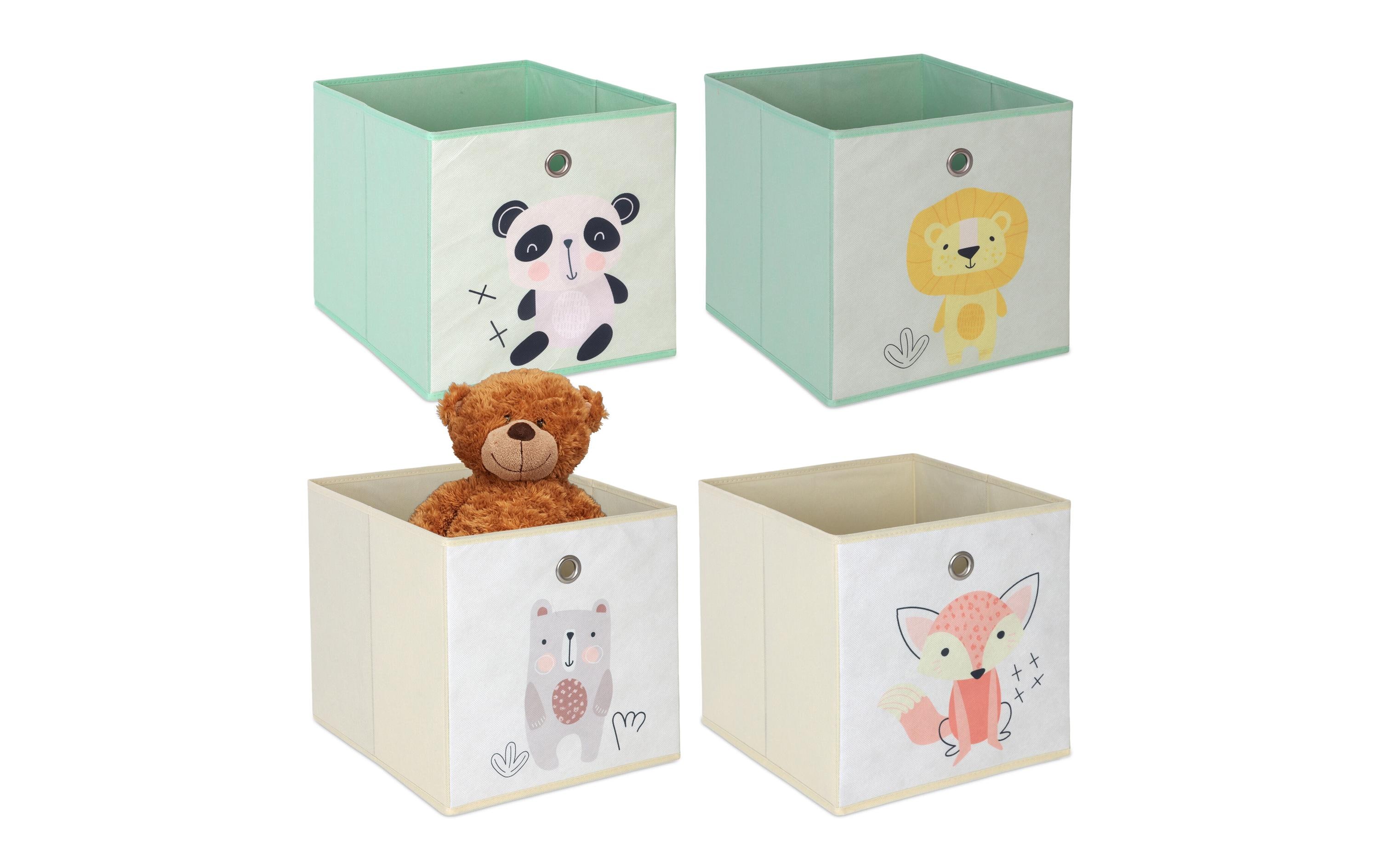 relaxdays Spielzeugbox Tiere 4 Stück relaxdays Spielzeugbox Tiere 4 Stück