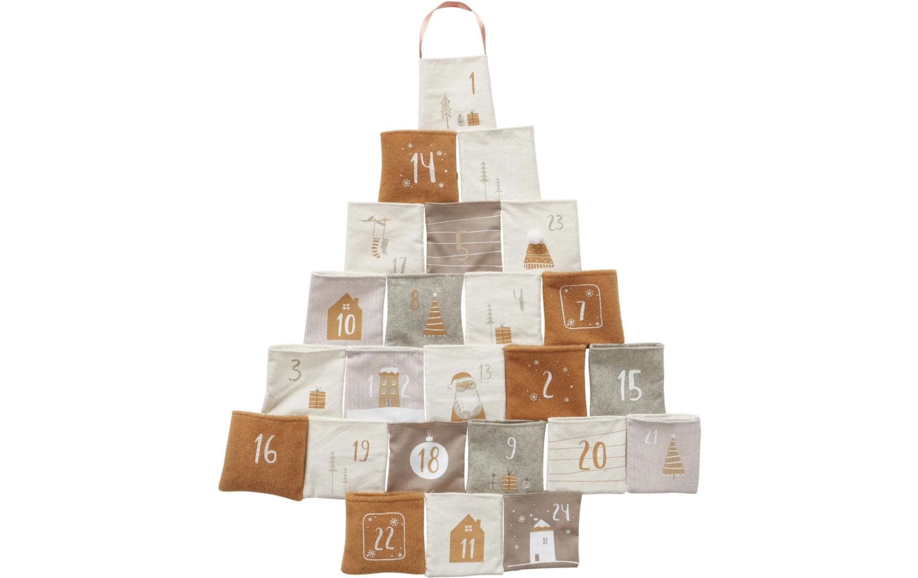 Boltze Adventskalender Halmstad Weiss/Braun/Grau