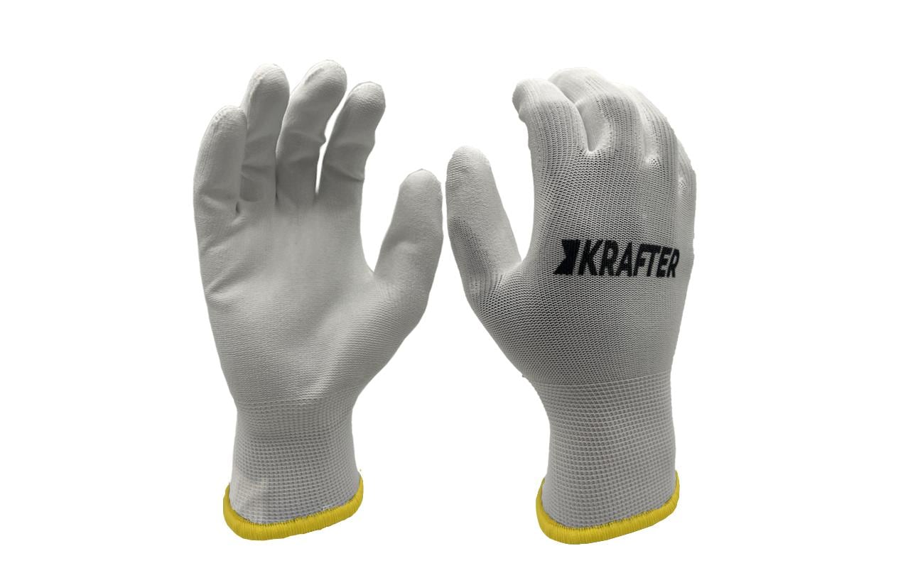 Krafter Arbeitshandschuh Polyester, M, Weiss, 1 Paar