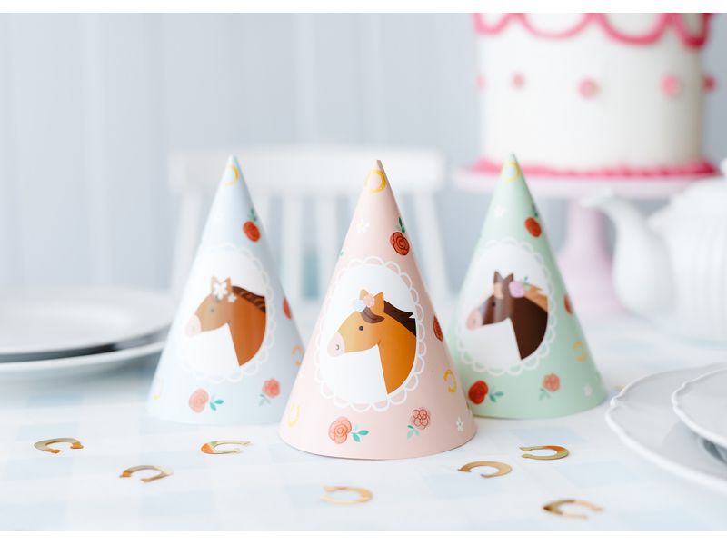 Partydeco Partyhüte Pferd 16 x 11 cm, 6 Stück