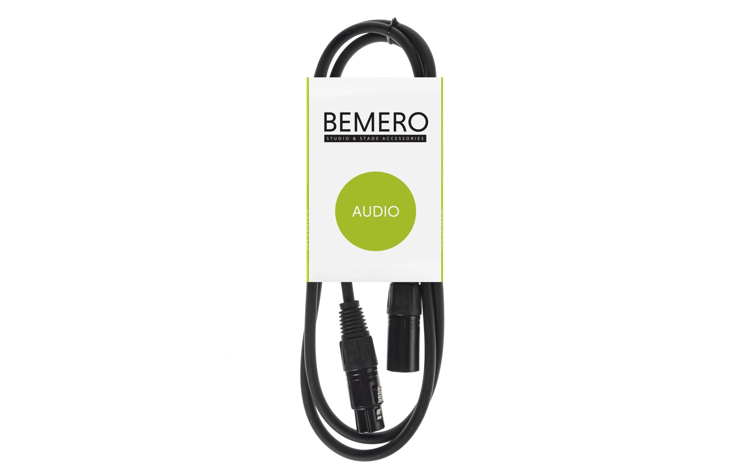 Bemero XLR-Kabel XLRf XLRm symmetrisch 0.75 m, Schwarz