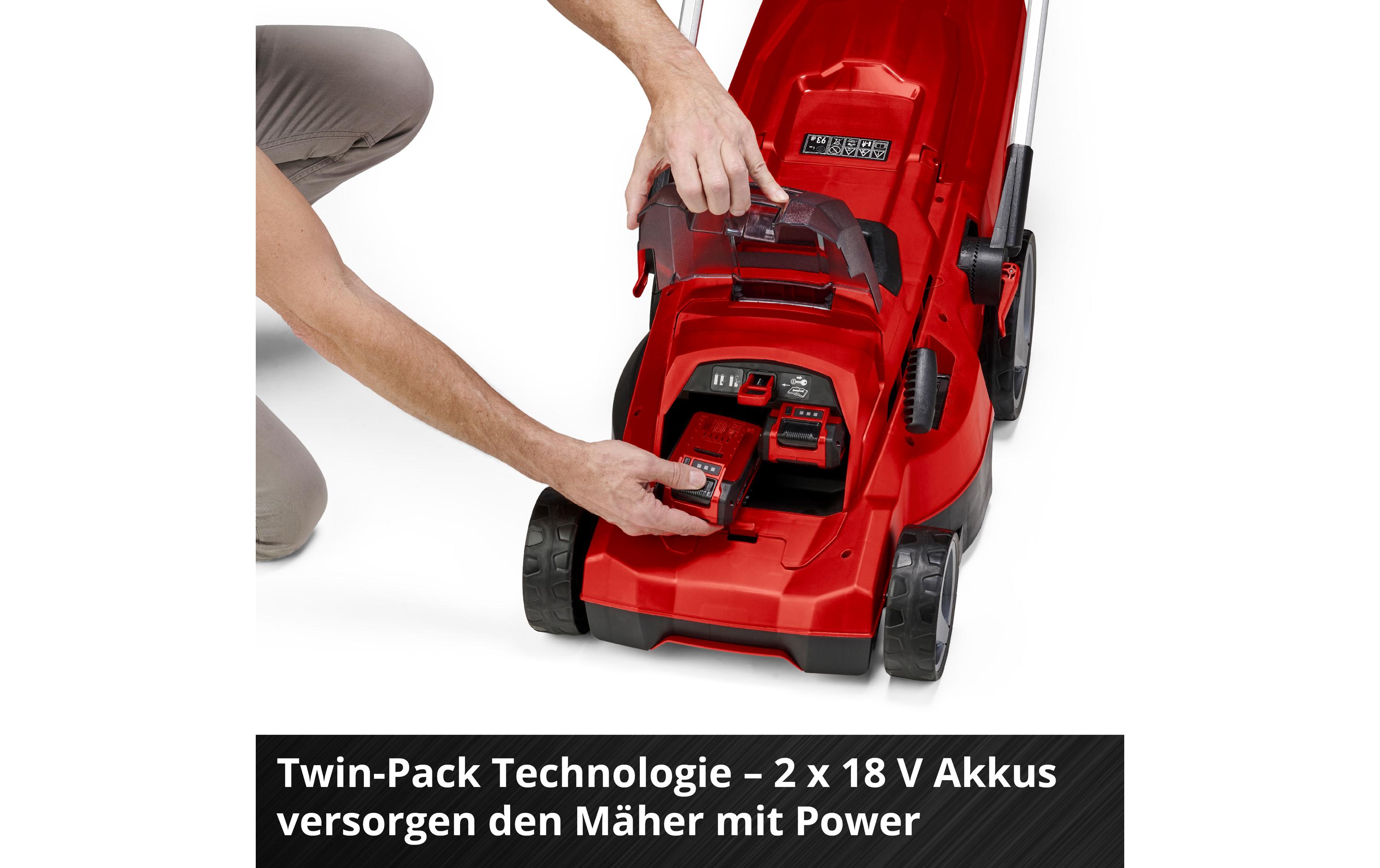 Einhell Professional Akku-Rasenmäher RASARRO 36/36 Kit, 2 x 3.0Ah Plus