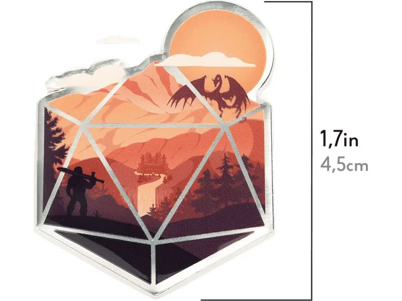 Glass Staff Anstecker The d20 Hero Rot