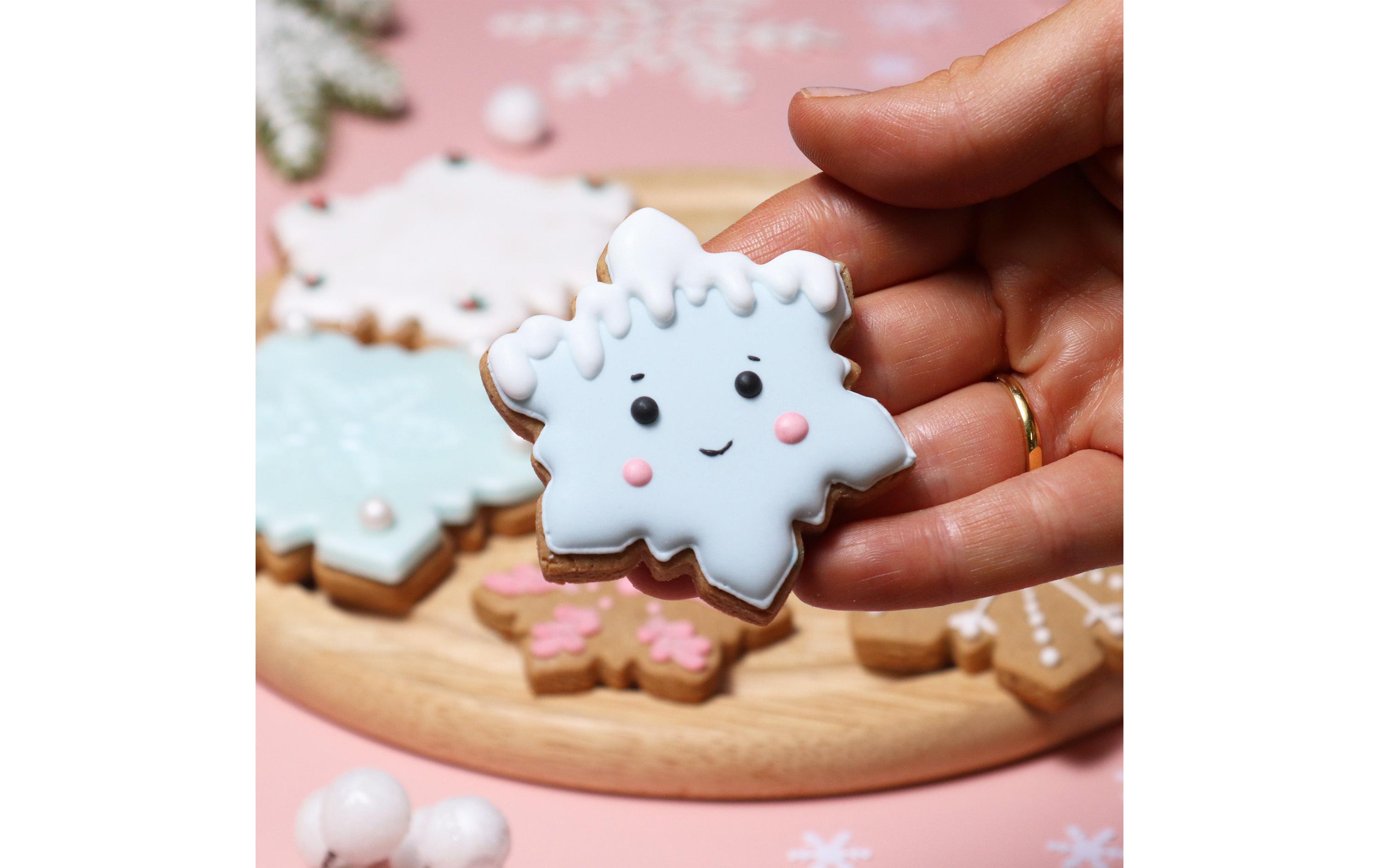 PME Guetzli-Ausstecher Schneeflocke 3 Stück Weiss