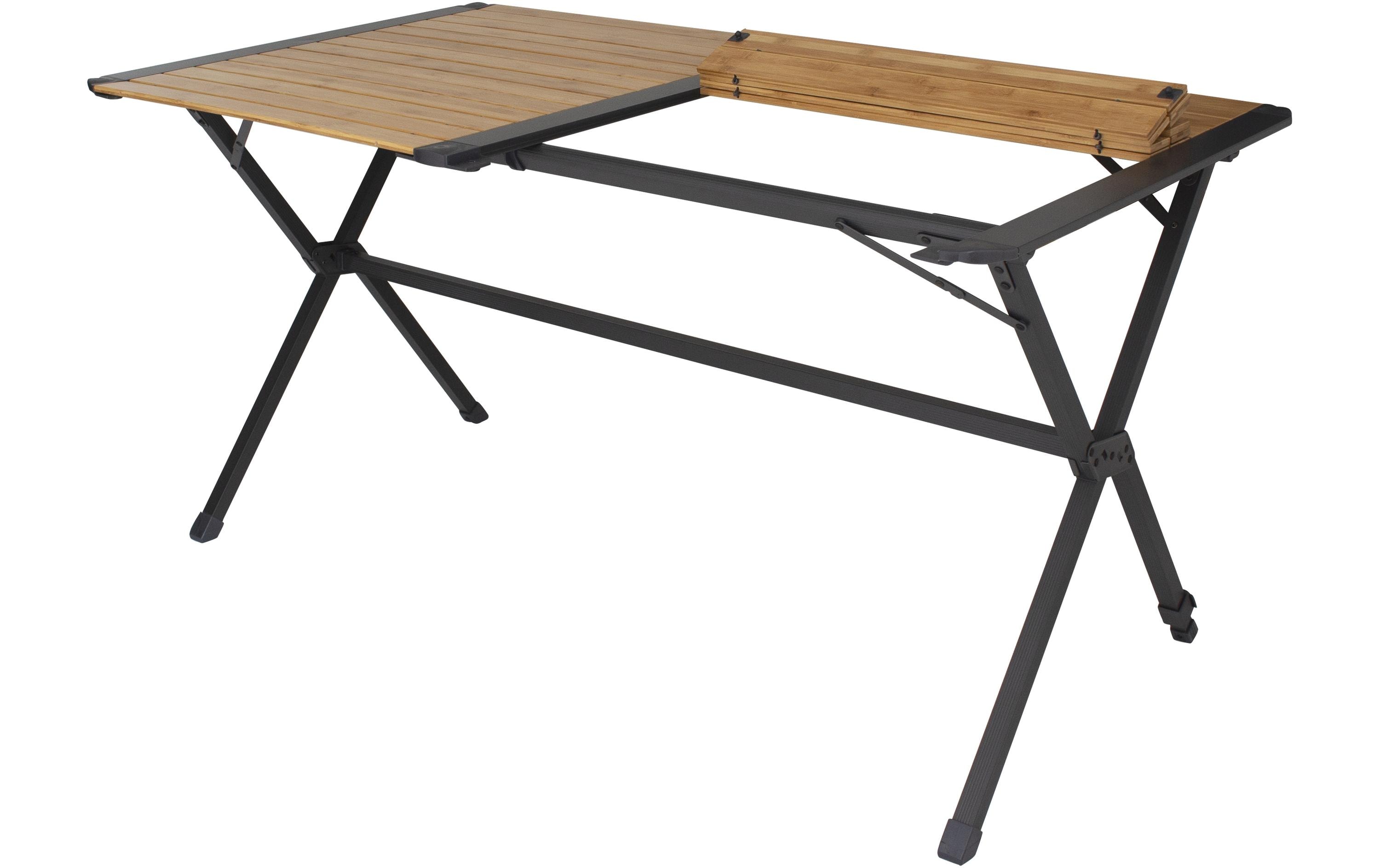 Eurotrail Campingtisch Chambery Bamboo L mit rollbarer Tischplatte