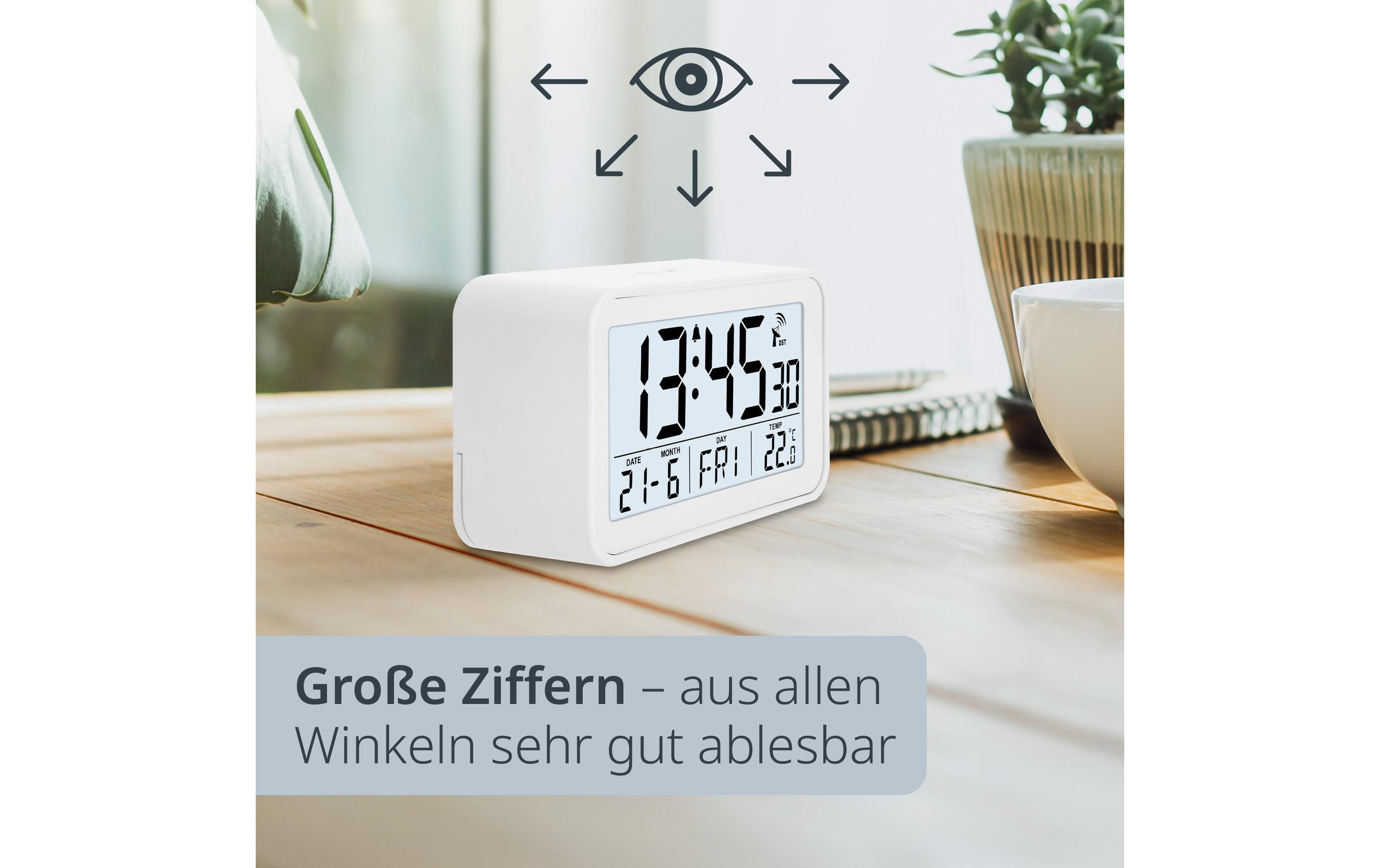 ADE Funkwecker digital Weiss