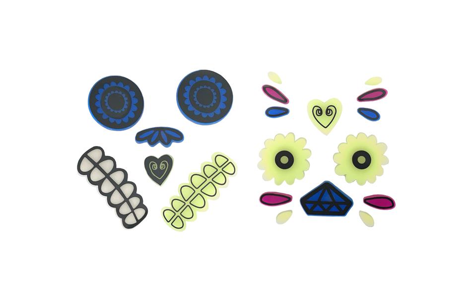 Partydeco Gel-Aufkleber für Kürbis, leuchtend, 2 Stück