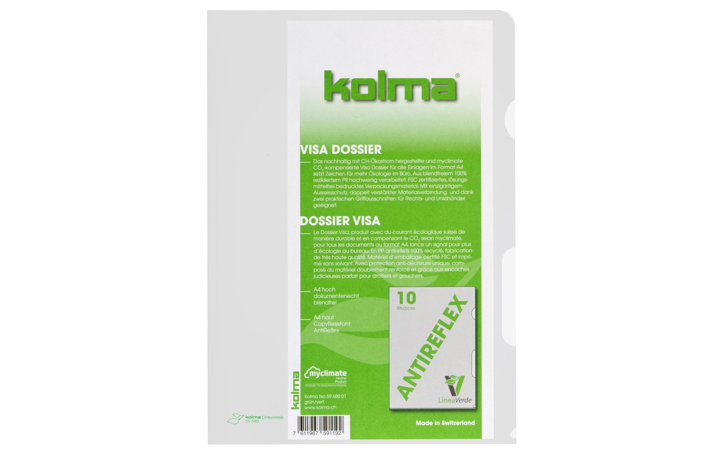 Kolma Sichthülle LineaVerde Visa Dossier A4 10 Stück