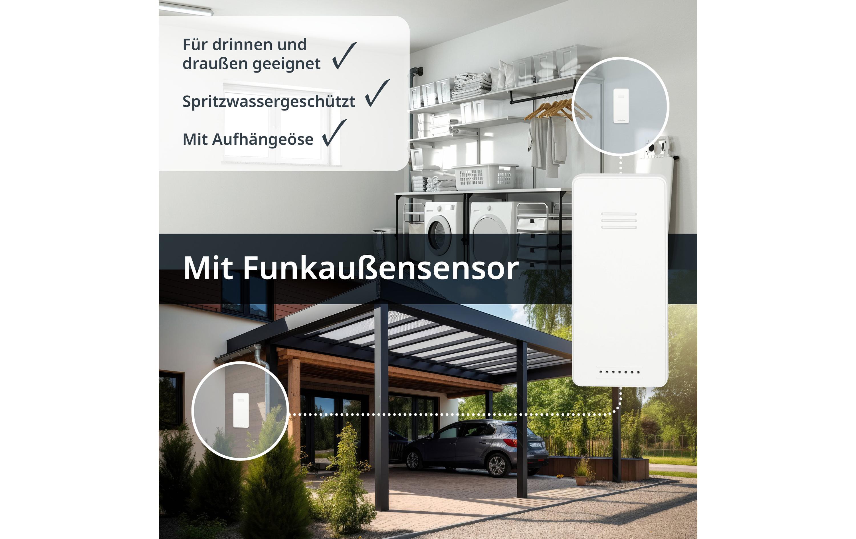 ADE Wetterstation mit Funk-Aussensensor Weiss
