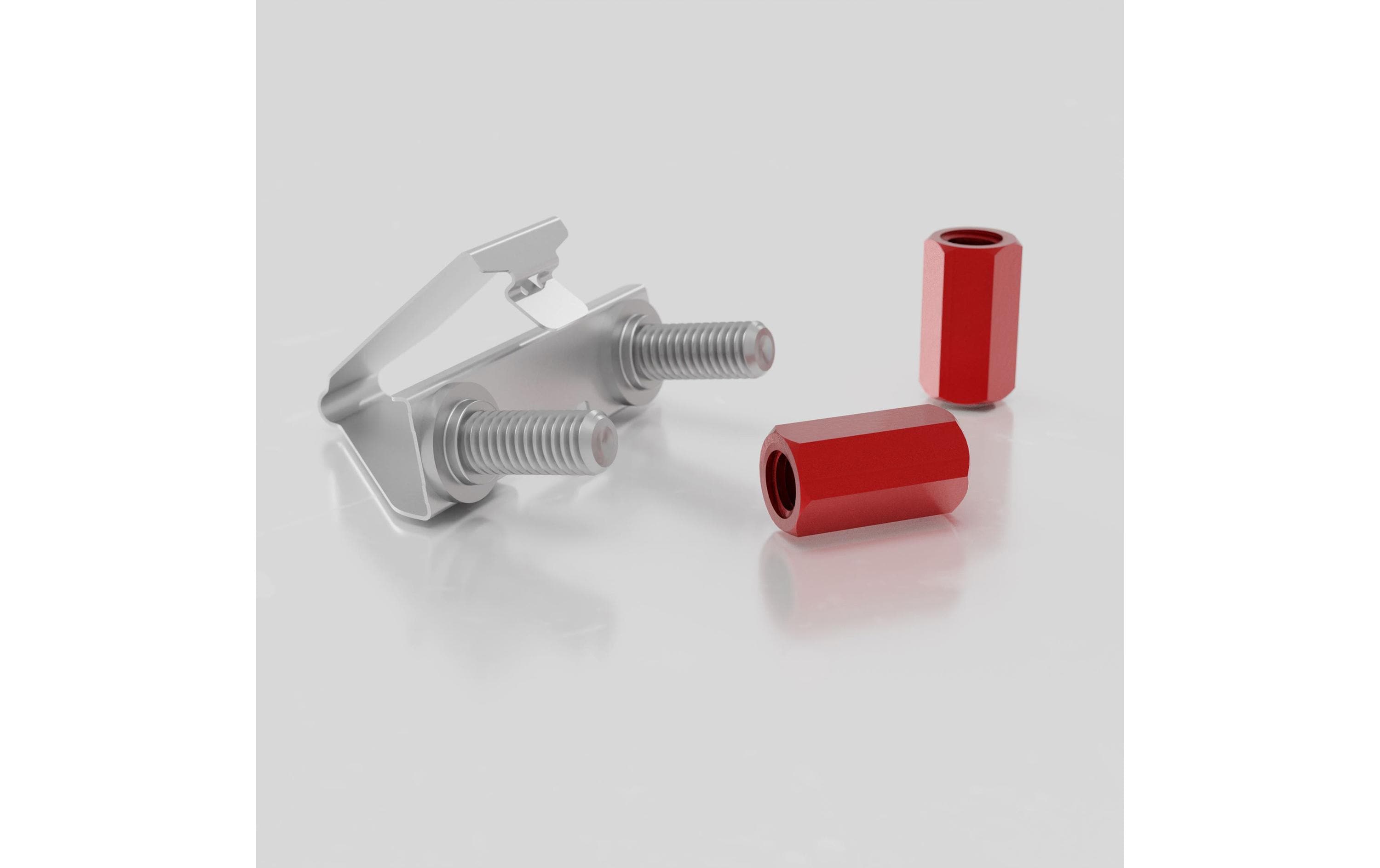 Patchbox Rack Zubehör /dev/mount (Bolzen Rot) 50-Pack