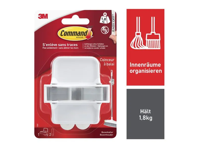 Command Klebehaken Besenhalter 1.8 kg, Weiss