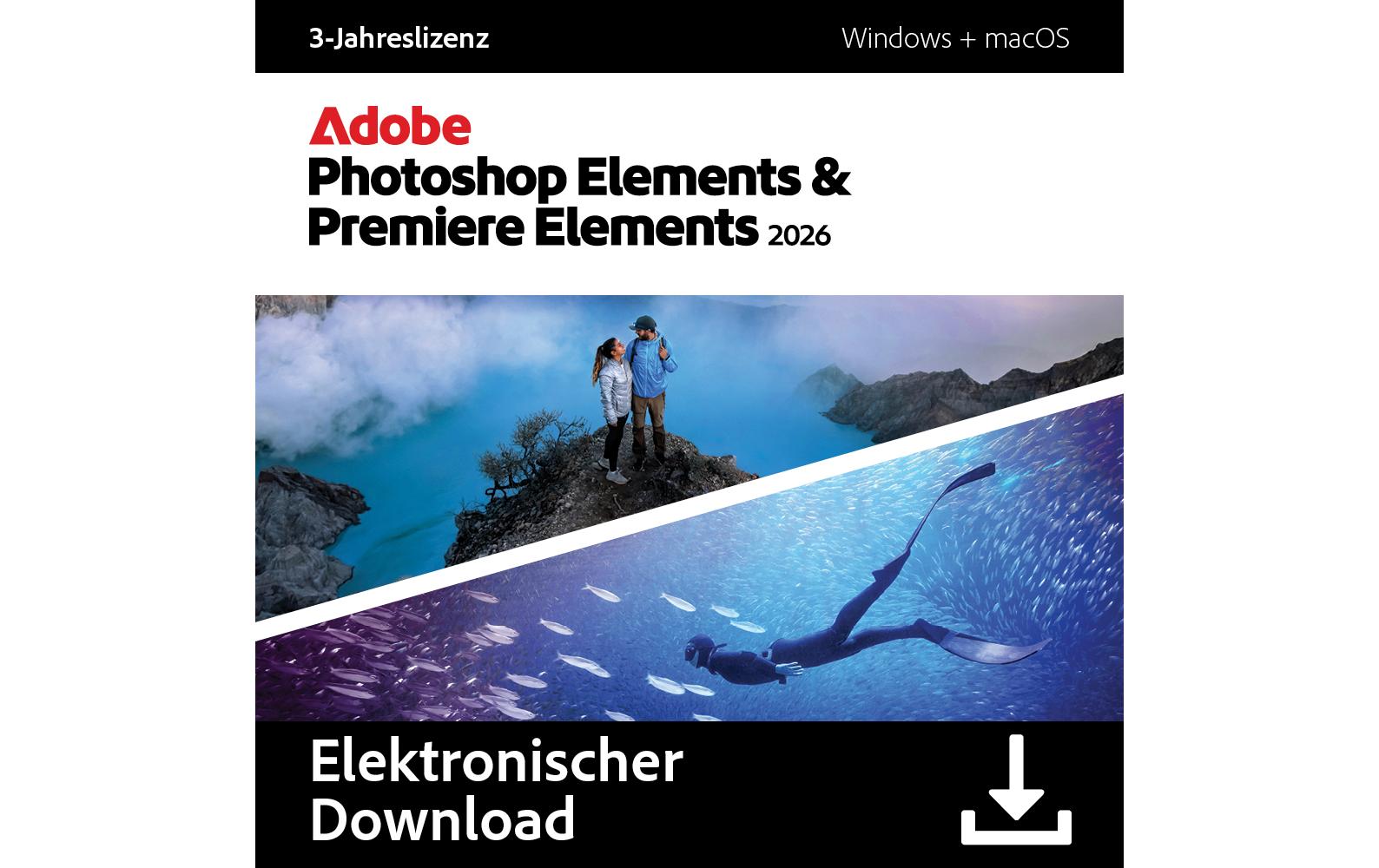 Adobe PHSP & PREM Elements 2026 ESD, 3 Jahre, WIN & MAC, ML