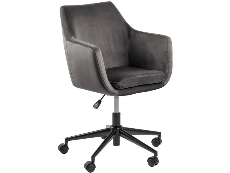 AC Design Bürostuhl Nora, mit Polsterrücken und Armlehnen, Dunkelgrau AC Design Bürostuhl Nora, mit Polsterrücken und Armlehnen, Dunkelgrau