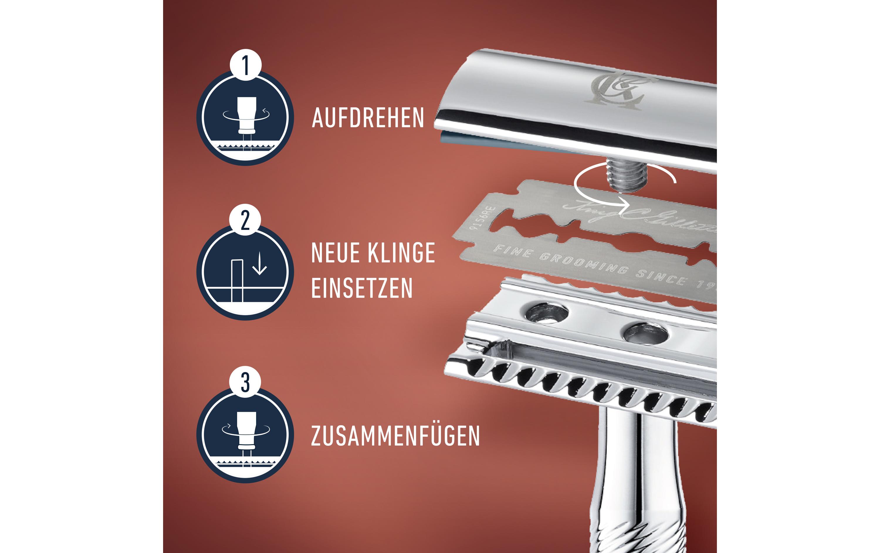 King C. Gillette Rasierhobel mit 5 Klingen 1 Rasierer + 5 Klingen