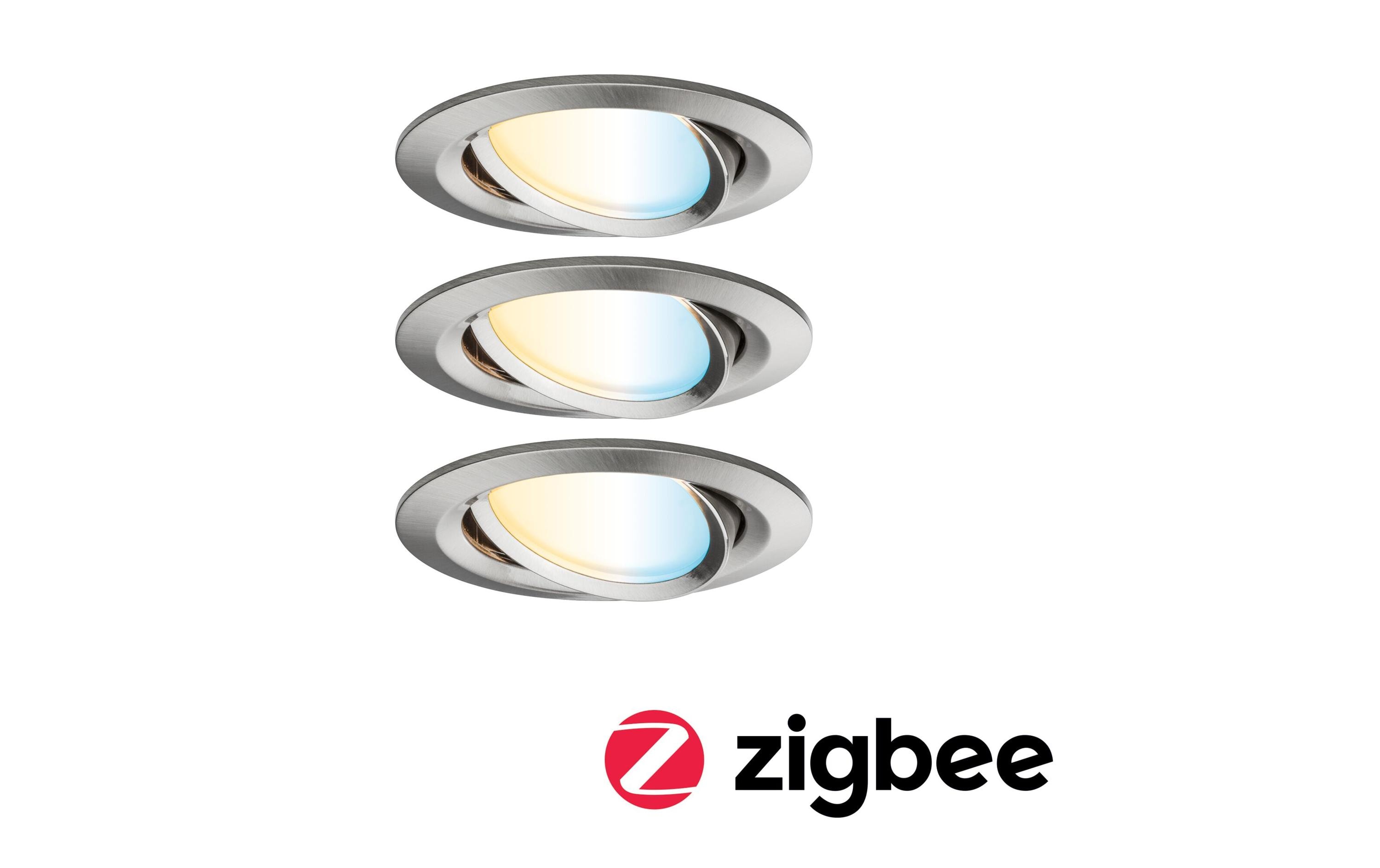 Paulmann Einbauspot Nova Plus Set, 3 x 6 W, 2700- 6500 K, Eisen