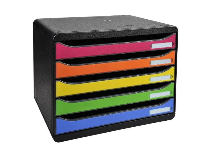 Exacompta Schubladenbox Big Box Plus Quer, Mehrfarbig