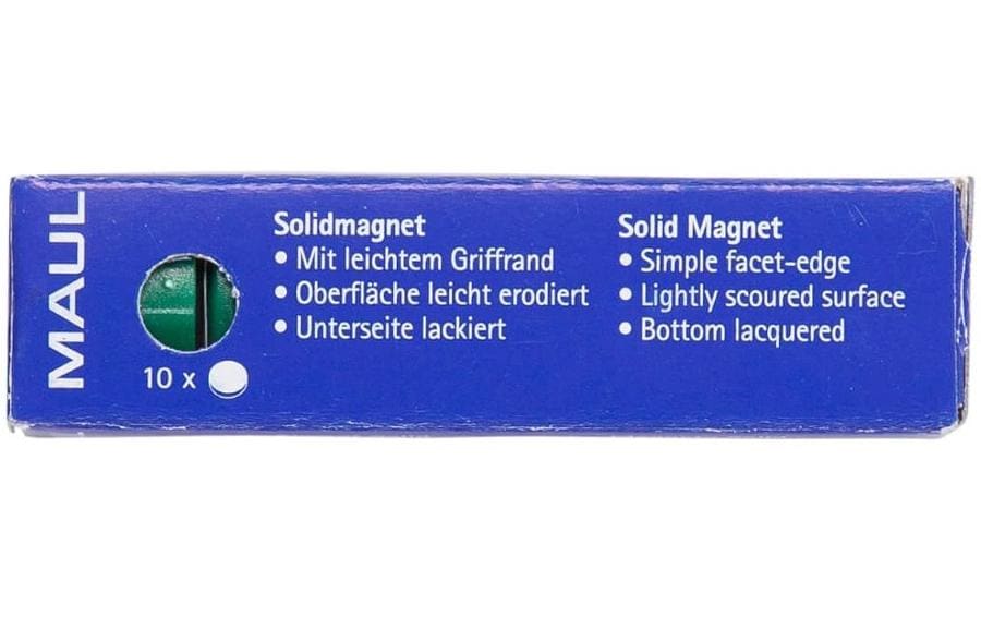 Maul Haftmagnet Solid Ø 20 mm, 300 g, Grün, 10 Stück
