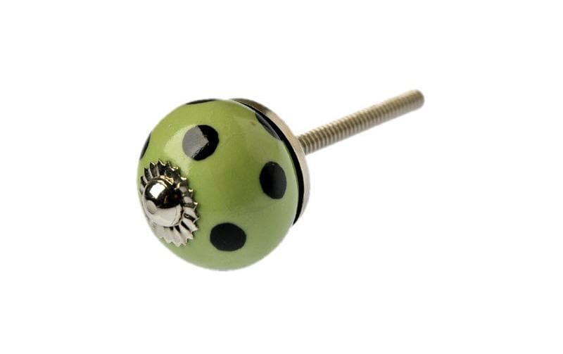 Tranquillo Möbelgriff handgemacht, Ø 2.7 cm, Grün/Silber