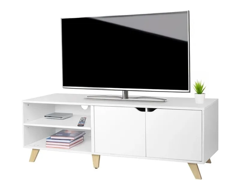 relaxdays TV-Möbel Vintage Style 140 cm, Weiss 60 Zoll relaxdays TV-Möbel Vintage Style 140 cm, Weiss 60 Zoll