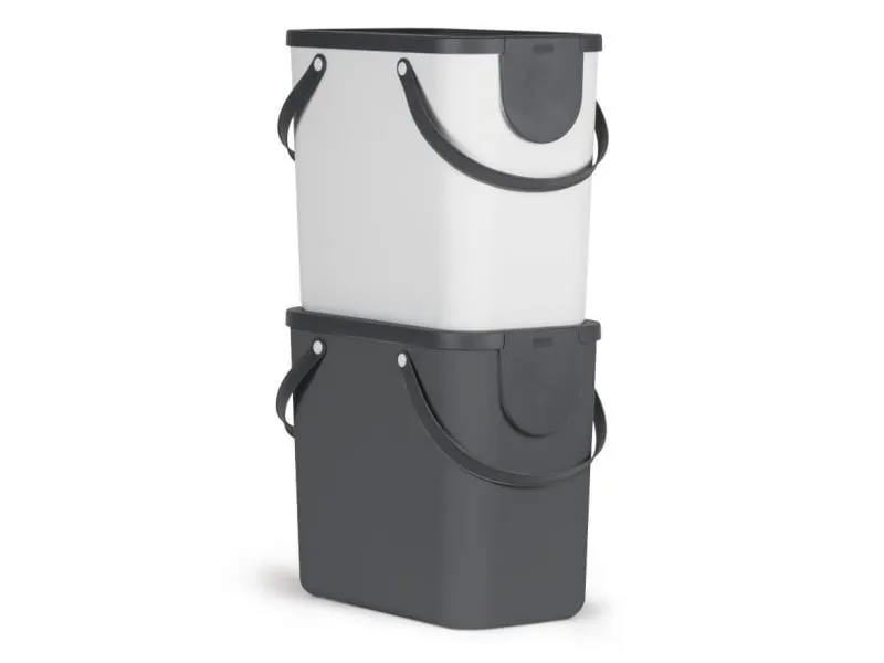 Rotho Recyclingbehälter Albula 25 l, Mistletoe Weiss
