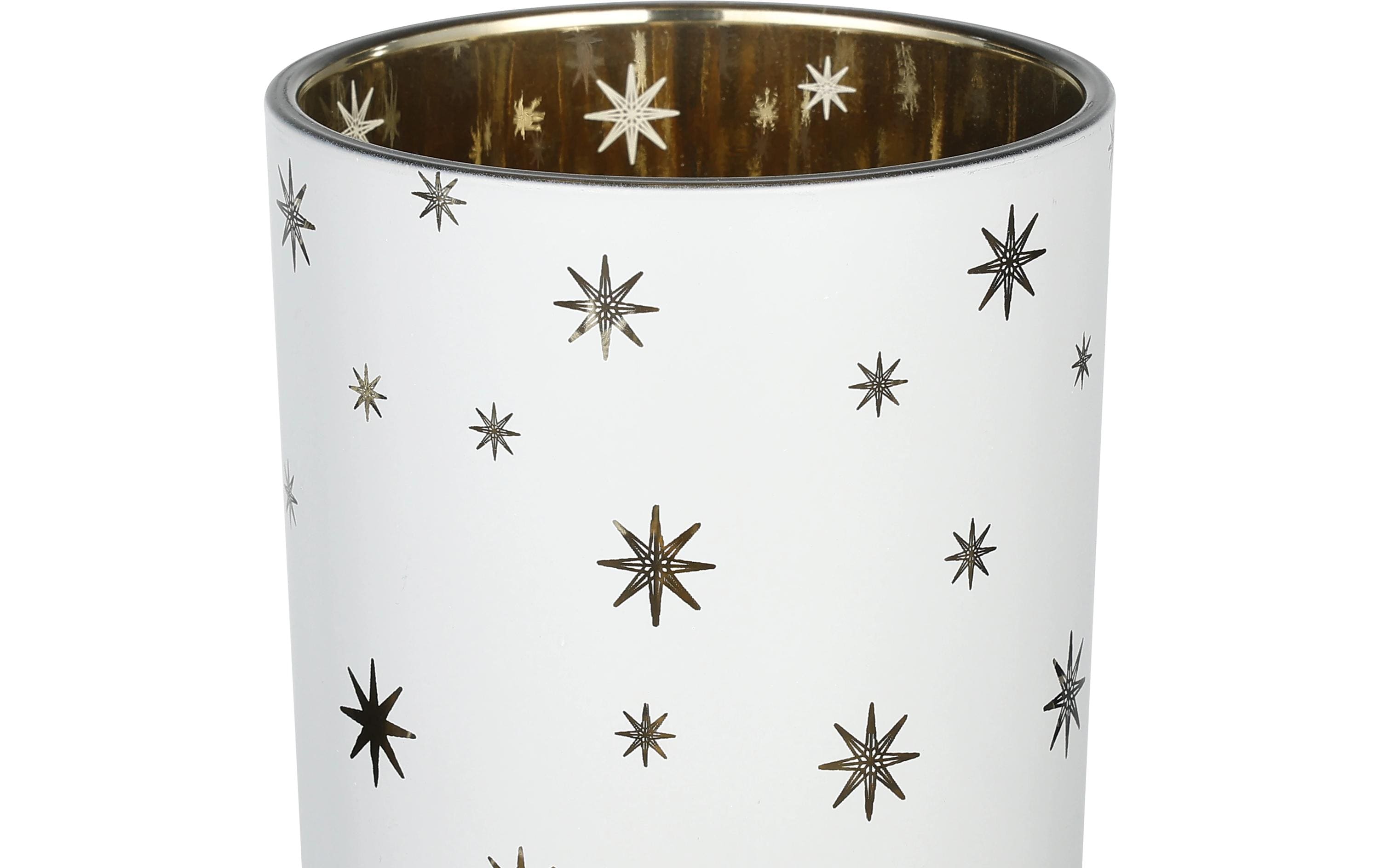 EGLO Teelichthalter Lukut 12.5 cm Gold/Weiss, Glas