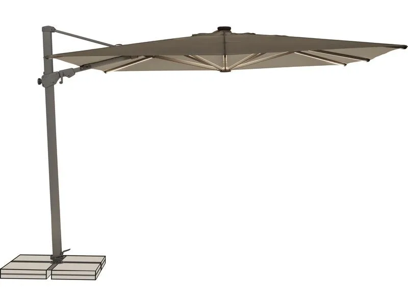Suncomfort by Glatz Sonnenschirm Varioflex Solar LED, 300 x 300 cm, Hellgrau Suncomfort by Glatz Sonnenschirm Varioflex Solar LED, 300 x 300 cm, Hellgrau