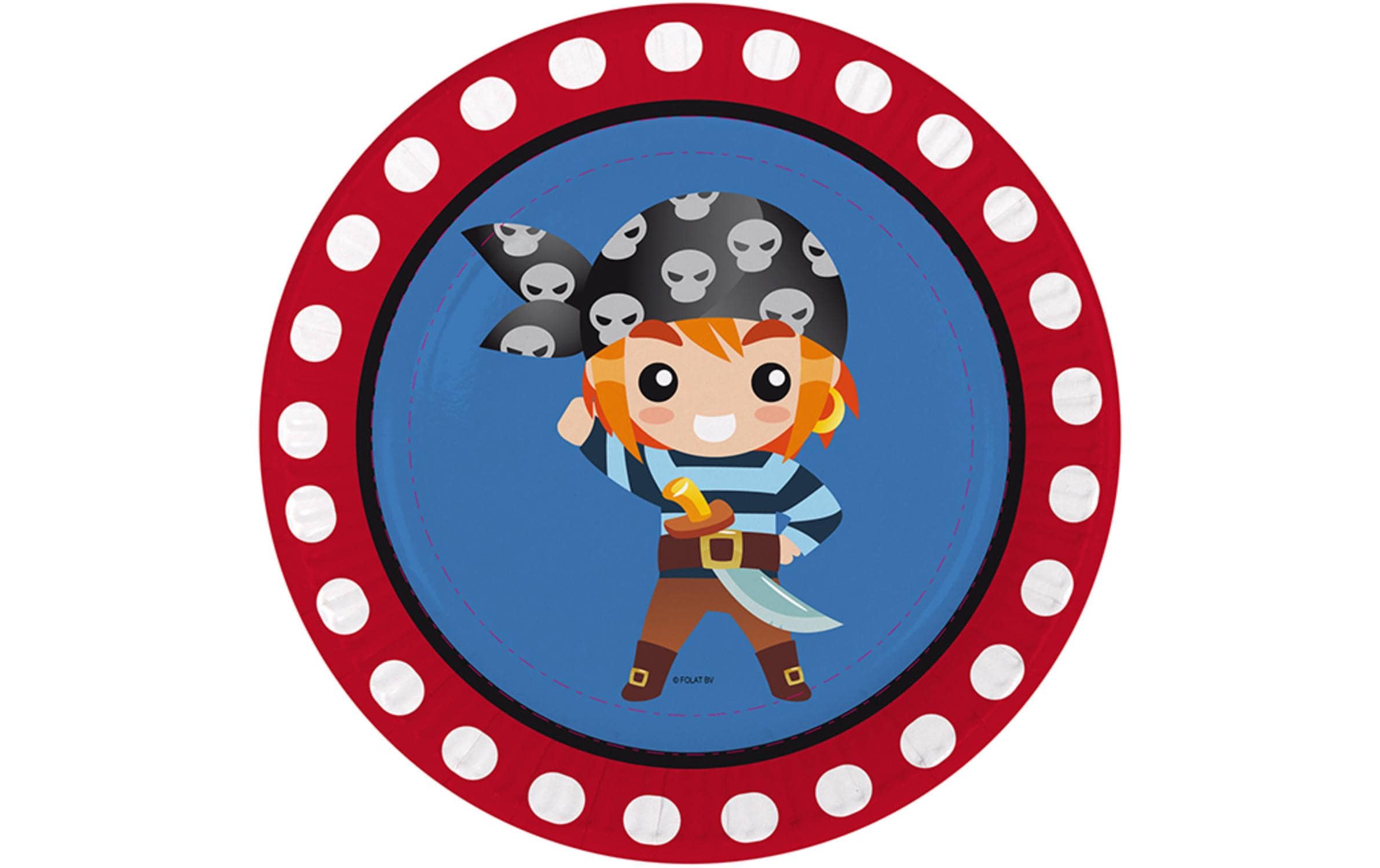 Folat Partyset Pirat 5-teilig, blau/rot