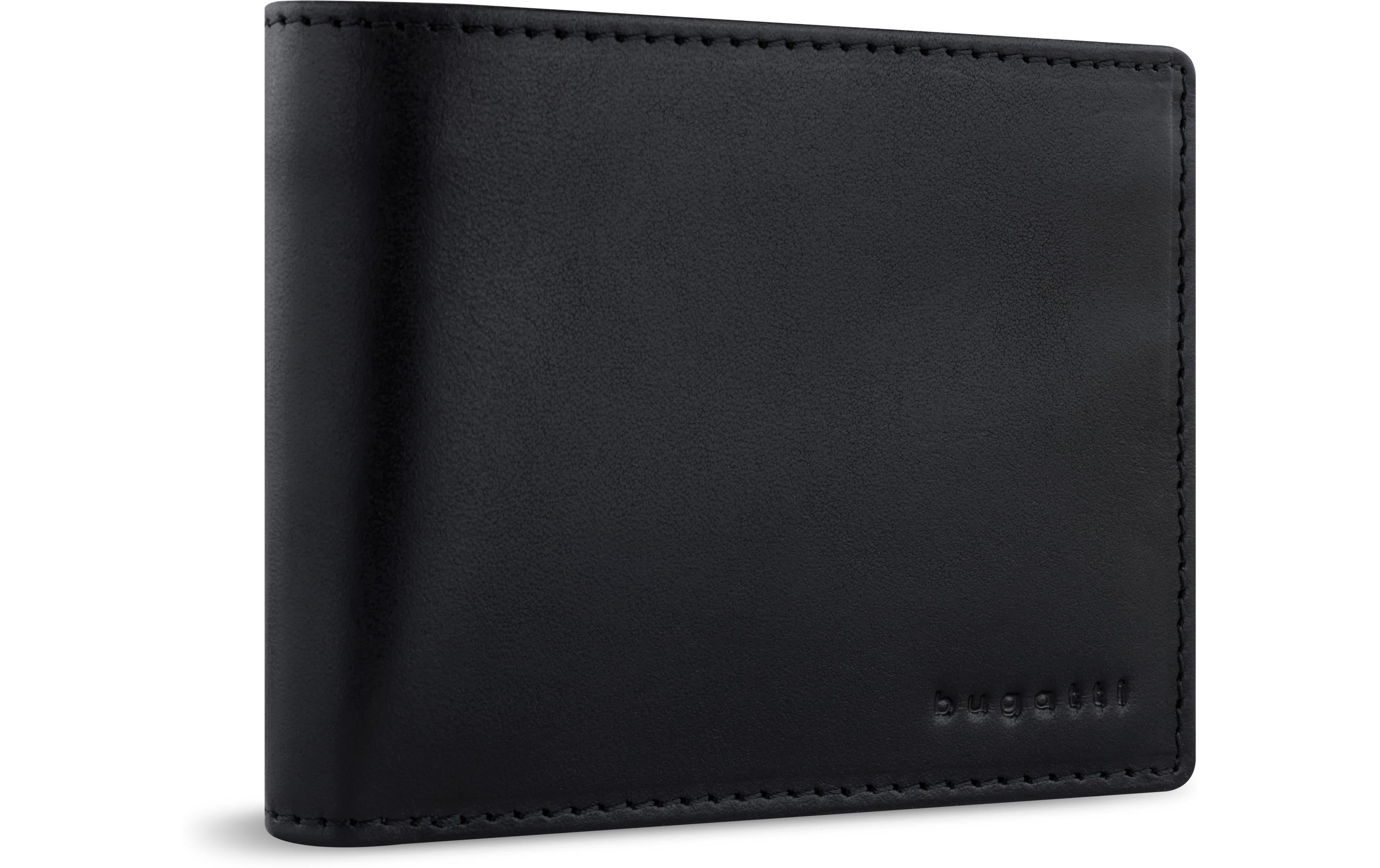 Bugatti Portemonnaie Remo mit Klappe - Scheintasche Schwarz Bugatti Portemonnaie Remo mit Klappe - Scheintasche Schwarz