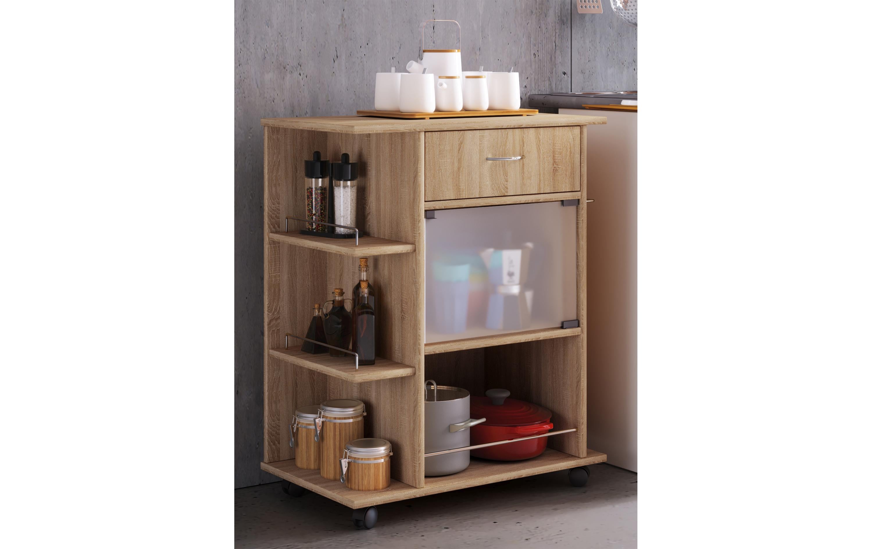 VCM Küchenwagen Pocis 65 x 80 x 39 cm, Sonoma-Eiche