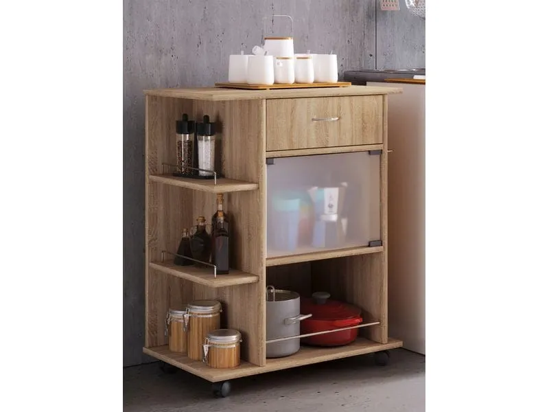 VCM Küchenwagen Pocis 65 x 80 x 39 cm, Sonoma-Eiche